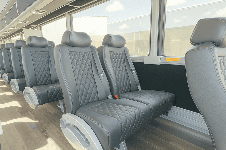 interior of Plantation Coach Bus Service charter bus