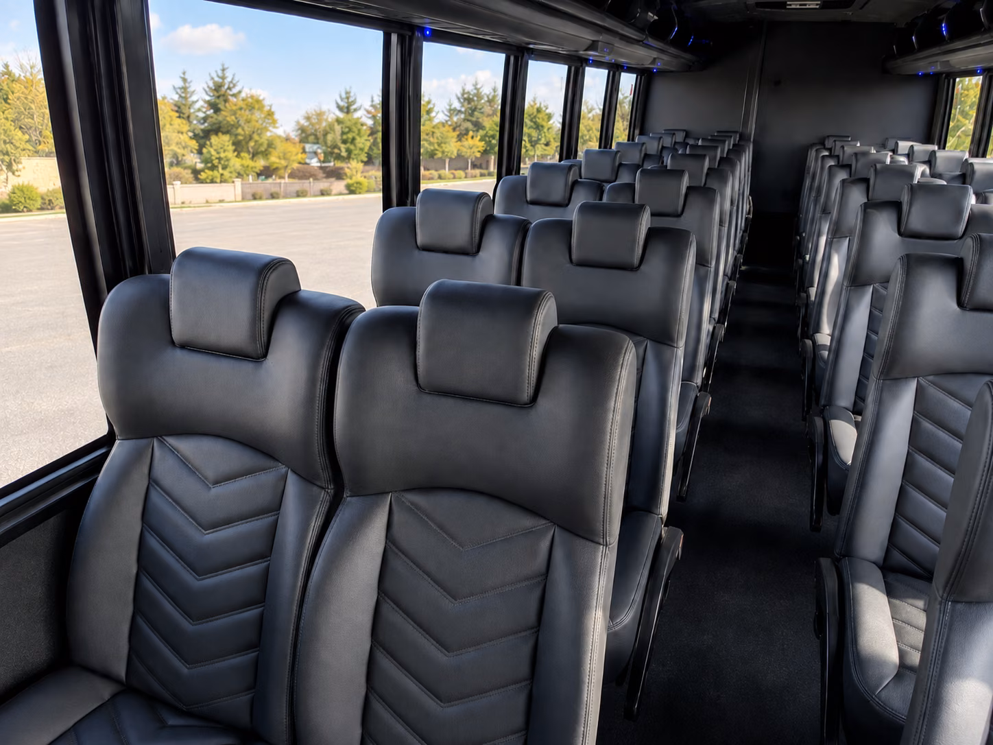 plantation 18 passenger minibus interior