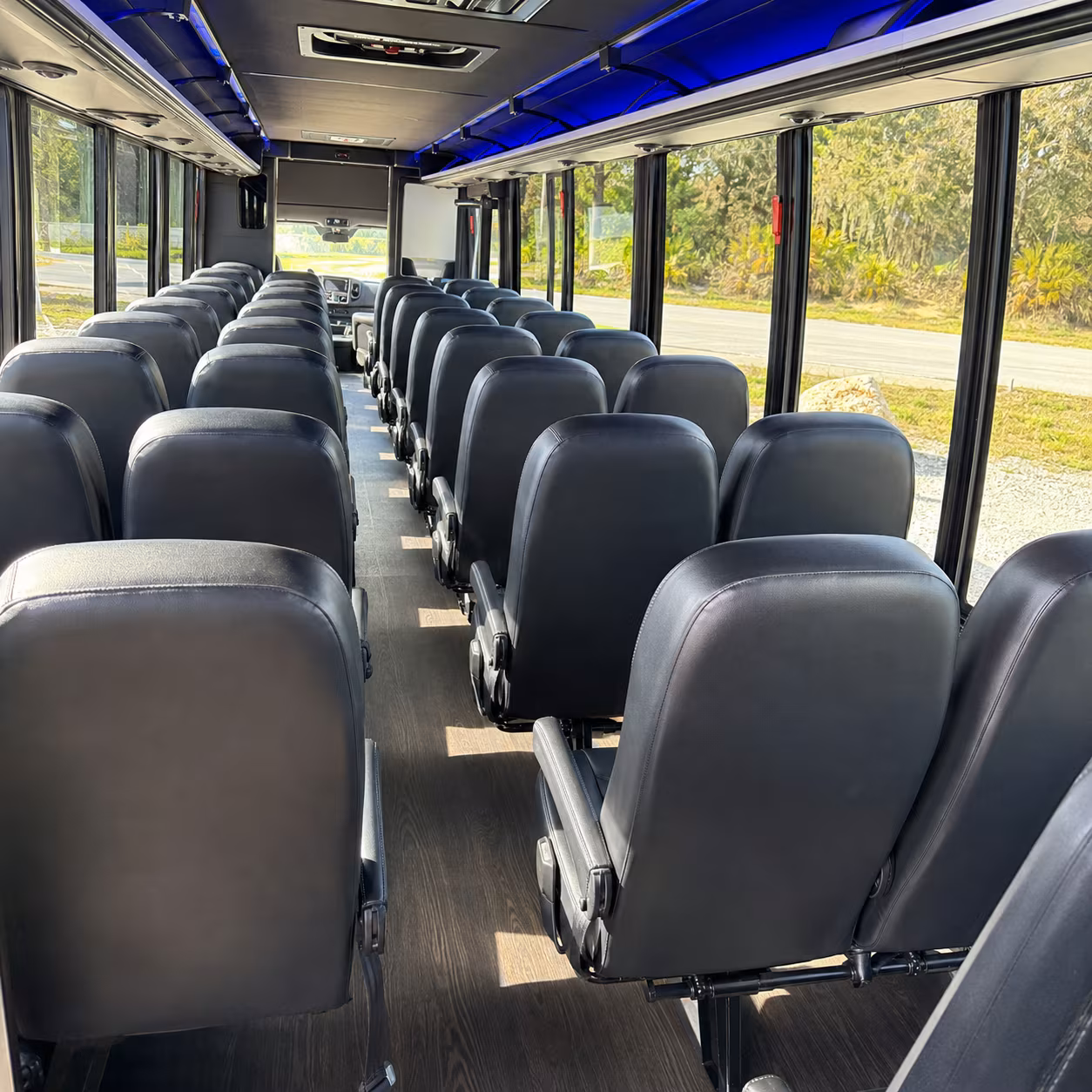plantation 35 passenger minibus interior