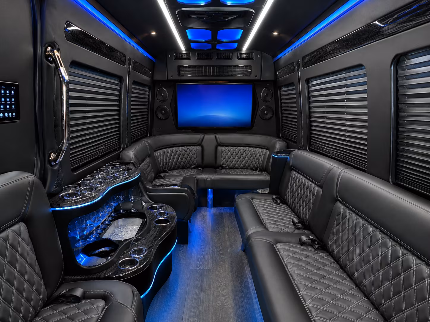 plantation 40 passenger party bus interior