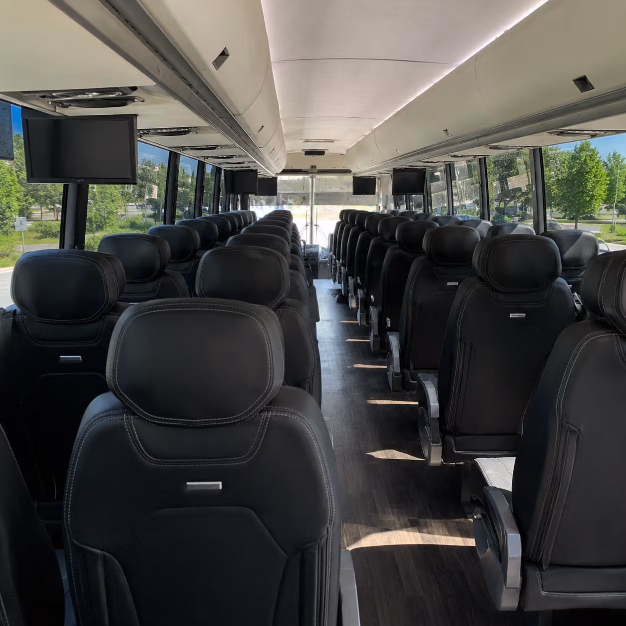 plantation 56 passenger charter bus inside