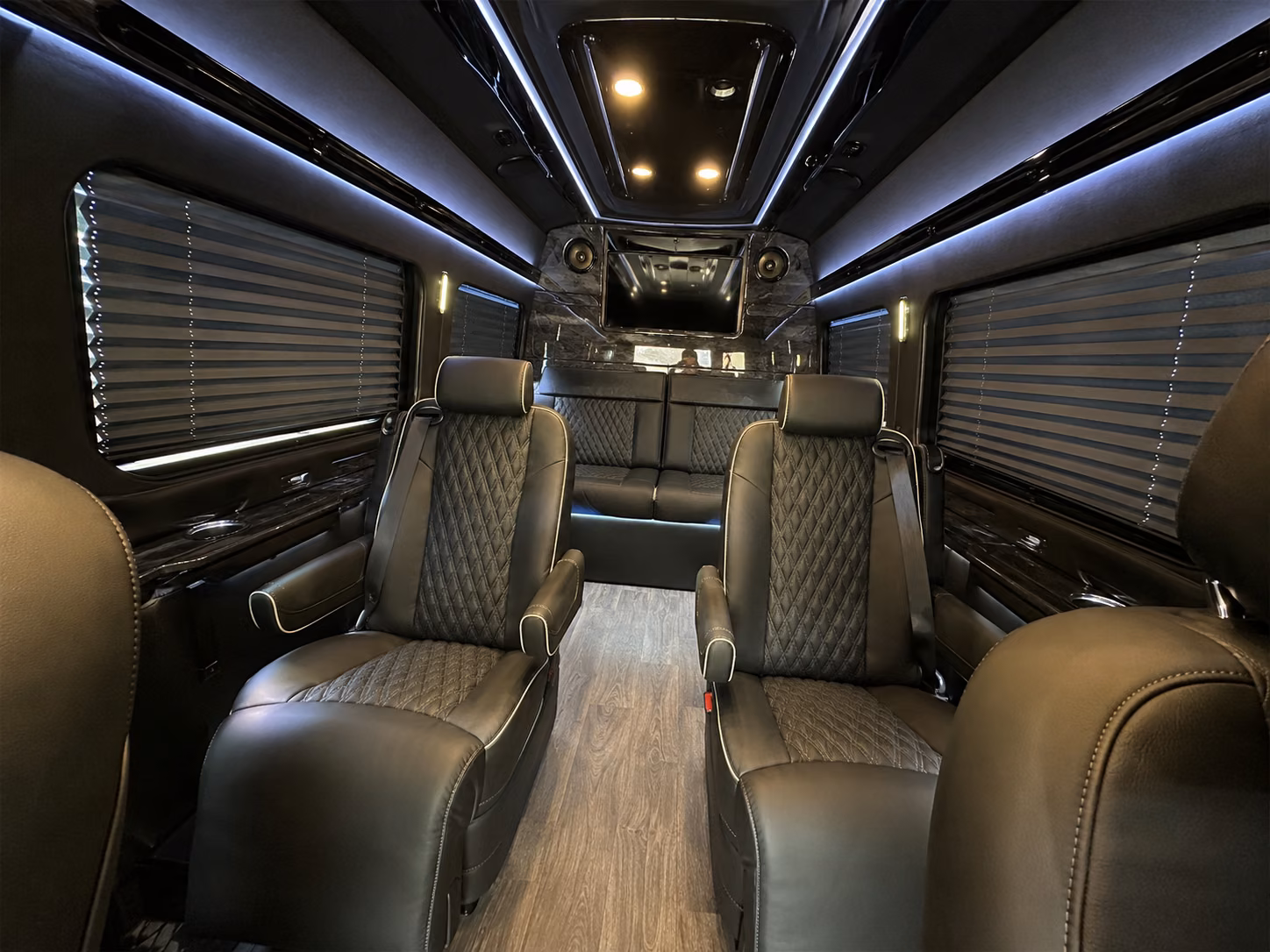 plantation sprinter van with driver inside
